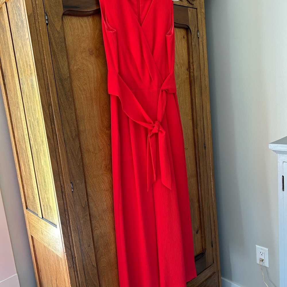 TAHARI- Red - Ruched Wrap Jumpsuit, Women’s Size 6, NWOT
